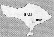 Carte de Bali, Localisation d'Ubud